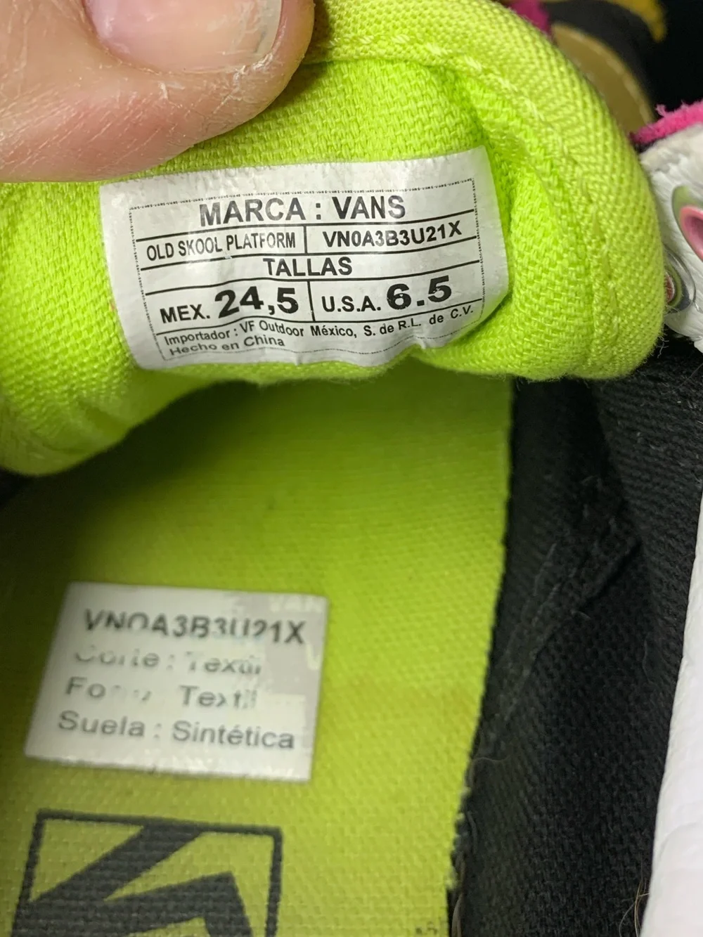 Vans Black, Yellow & Hot Pink Low-Top Sneakers with Checkerboard Laces